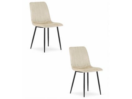 Židle LAVA - světle béžový samet x 2