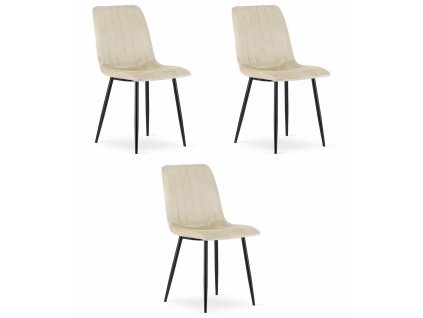 Židle LAVA - světle béžový samet x 3