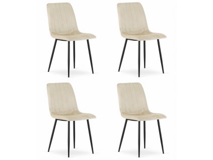 Židle LAVA - světle béžový samet x 4