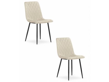 Židle TURIN - béžový samet x 2