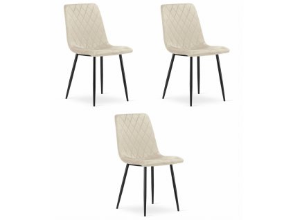 Židle TURIN - béžový samet x 3