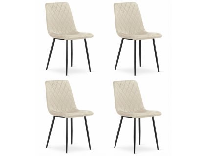 Židle TURIN - béžový samet x 4