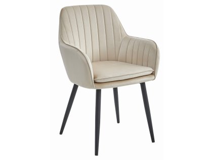 Židle LUGO - béžový samet / černé nohy x 1