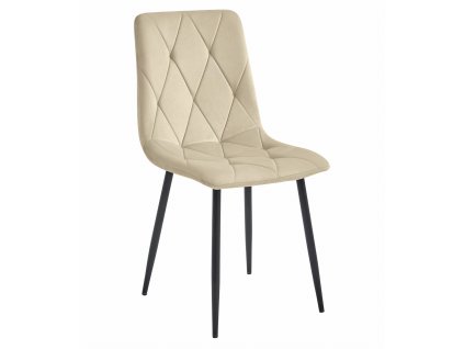 Židle LIBRA - světle béžový samet / černé nohy x 1