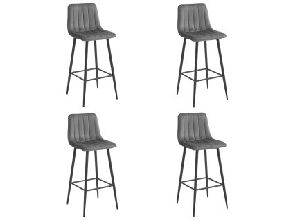 POZZA hocker - tmavě šedý samet / černé nohy x 4