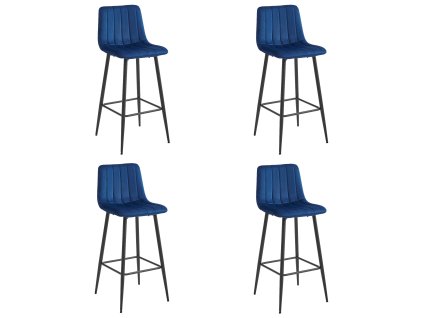 POZZA hocker - tmavě modrý samet / černé nohy x 4