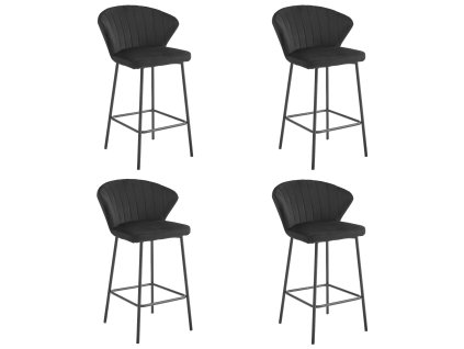 Hocker GATTA - černý samet / černé nohy x 4