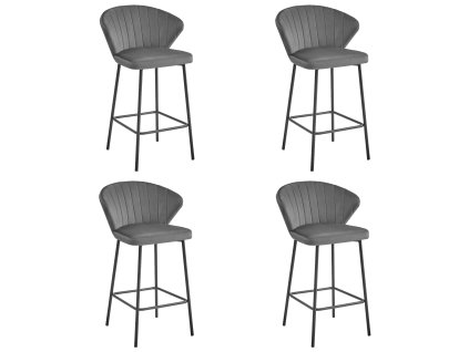 Hocker GATTA - tmavě šedý samet / černé nohy x 4