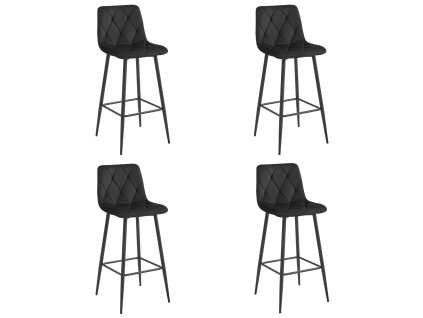 NADO hocker - černý samet / černé nohy x 4