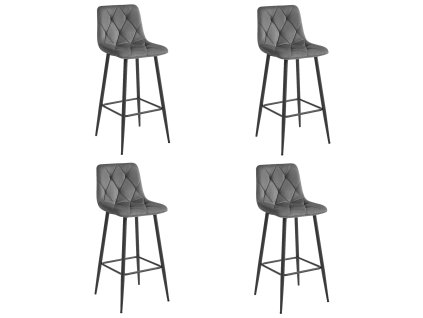 NADO hocker - tmavě šedý samet / černé nohy x 4