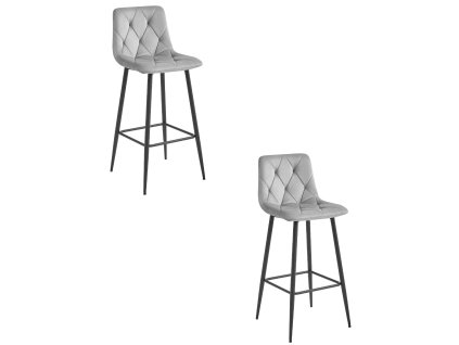 NADO hocker - stříbrošedý samet / černé nohy x 2