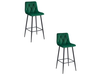 "NADO hocker - tmavě zelený samet / černé nohy x 2"