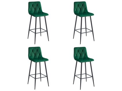 NADO hocker - tmavě zelený samet / černé nohy x 4