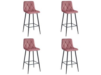 NADO hocker - tmavě růžový samet / černé nohy x 4