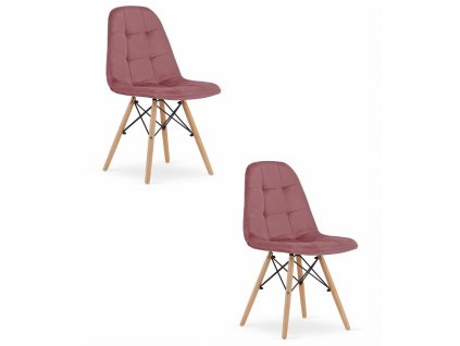 Židle DUMO - tmavě růžový samet x 2