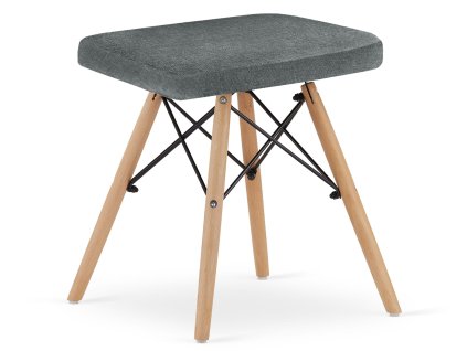 Stolička WERK - šedá látka / přírodní nohy x 1