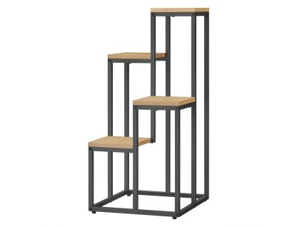 Knihovna Flowerbed 4 police - dub / nohy černé