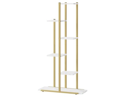 Knihovna Flowerbed 6 polic - mramor / zlaté nohy