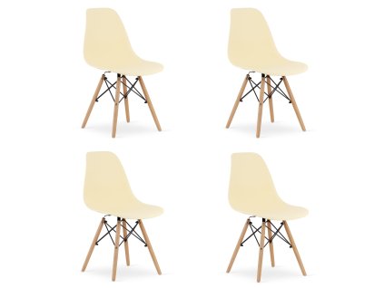Židle OSAKA krémová / přírodní nohy x 4