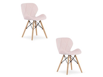 Židle LAGO Velvet - růžová x 2