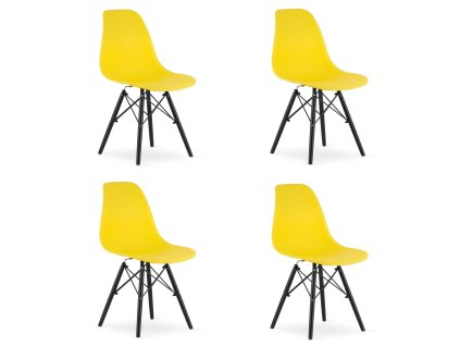 Židle OSAKA žlutá / nohy černé x 4