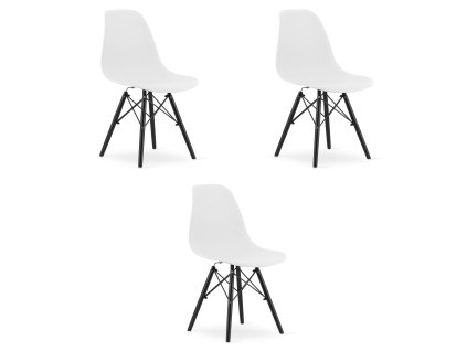 Židle OSAKA bílá / nohy černé x 3