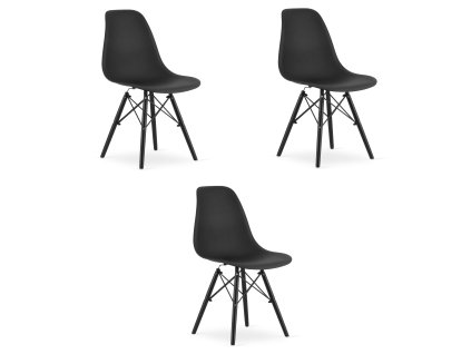 Židle OSAKA černá / nohy černé x 3