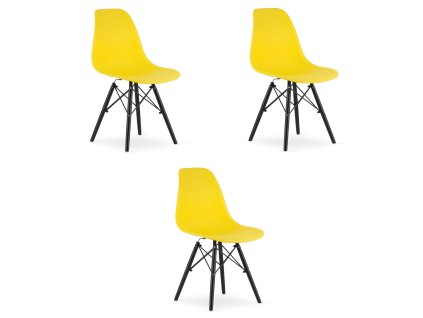 Židle OSAKA žlutá / nohy černé x 3