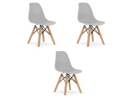 Židle ZUBI - šedá x 3