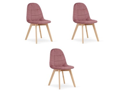 Židle BORA - tmavě růžový samet x 3