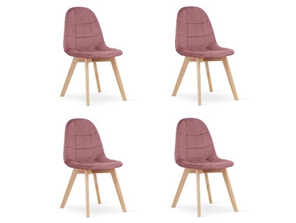 Židle BORA - tmavě růžový samet x 4