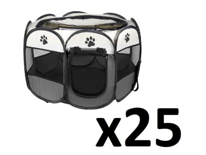 Kotec pro psy/kočky 91x91x58cm - šedý x 25