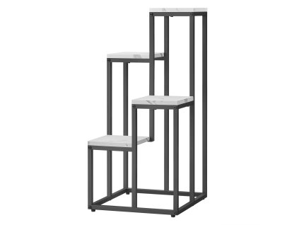 Knihovna Flowerbed 4 police - mramor / černé nohy