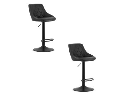 Hocker KAST - eko kůže černá / základna černá x 2