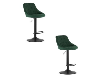 "Hocker KAST - sametově zelená / základna černá x 2"