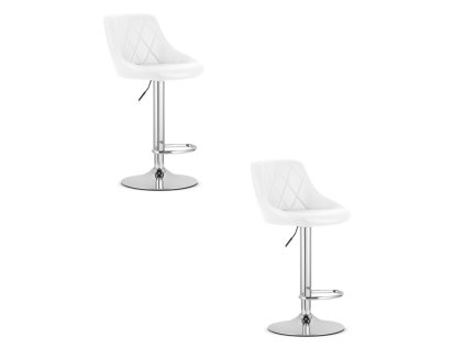 Hocker KAST - bílá ekokůže/chromovaný podstavec x 2