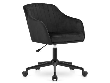 Otočné křeslo MINK - černý samet