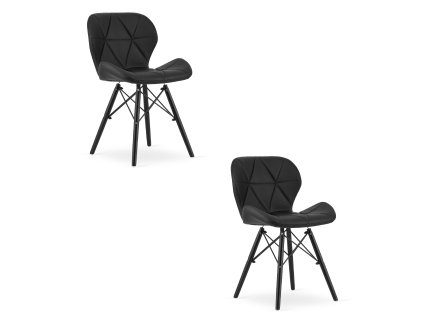 Židle LAGO ekokůže - černá / nohy černé x 2