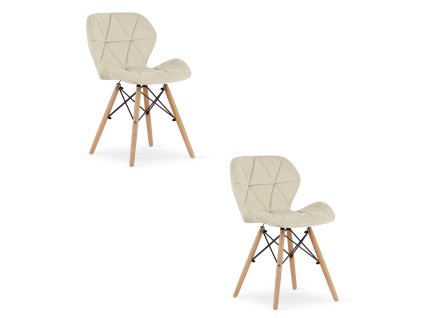 Židle LAGO Velvet - béžová x 2