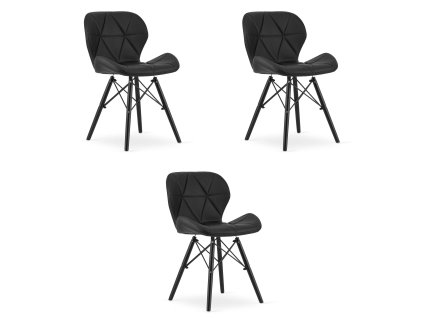 Židle LAGO ekokůže - černá / nohy černé x 3