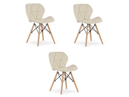 Židle LAGO Velvet - béžová x 3