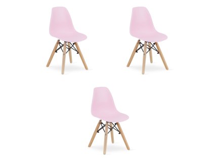 Židle ZUBI - růžová x 3