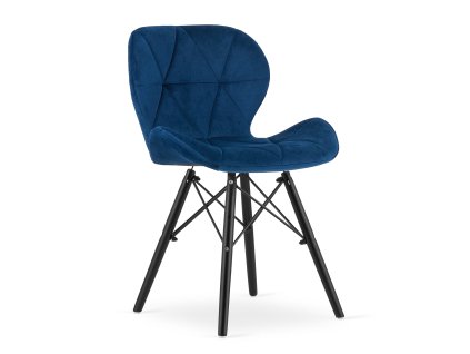 Židle LAGO Velvet - tmavě modrá / černé nohy x 1