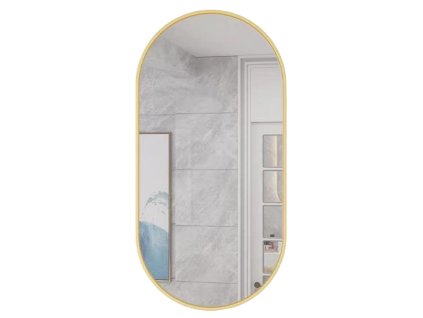 Oválné zrcadlo 80x40cm zlatý rám