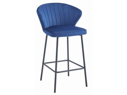 Hocker GATTA - tmavě modrý samet / černé nohy x 1