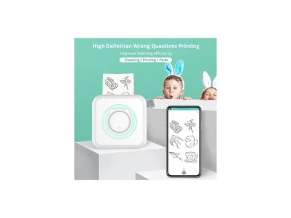 Inteligentná cestovná prenosná mini tlačiareň- zelená