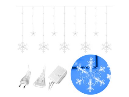 Světla sněhové vločky hvězdy Vánoční osvětlení opona 138LED