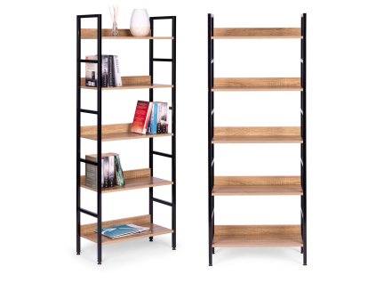 Vysoký půdní nábytek s 5 policemi, kovová MDF deska