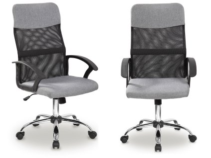 Otočná kancelářská židle se síťovaným opěradlem, šedá