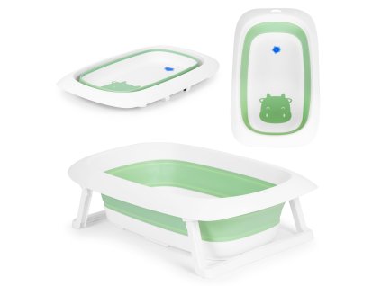 Dětská vana - skládací vana s odtokem 81 cm - zelená kráva